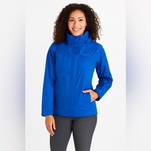 Marmot Women’s Precip Jacket Size Small – Royal Blue Packable Hooded Rain Coat